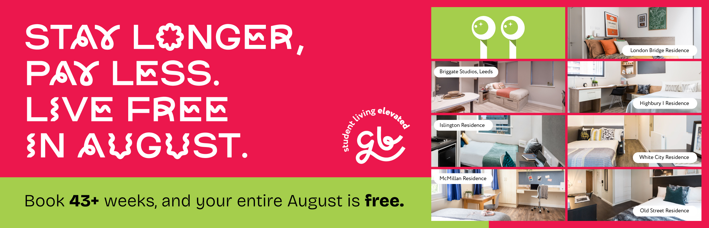 Live Free in August | GoBritanya Student Accommodation Offer
